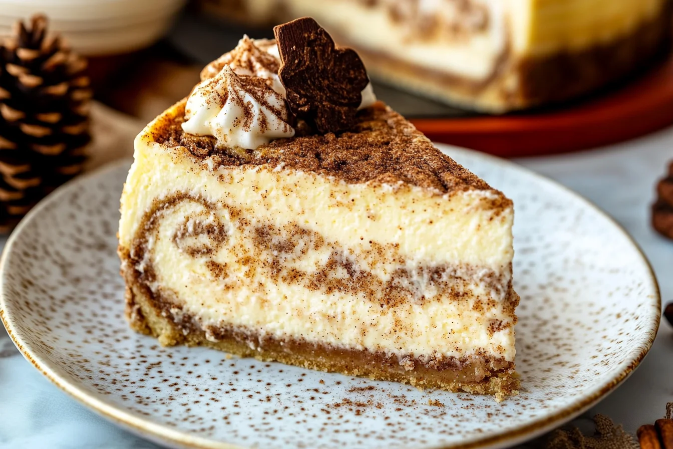 a delicious Cinnamon Roll Cheesecake